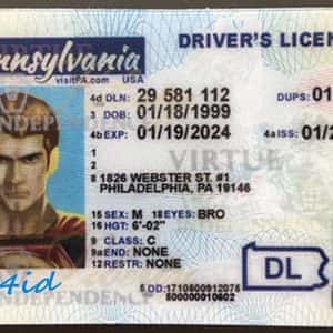 Pennsylvania counterfeit id card front