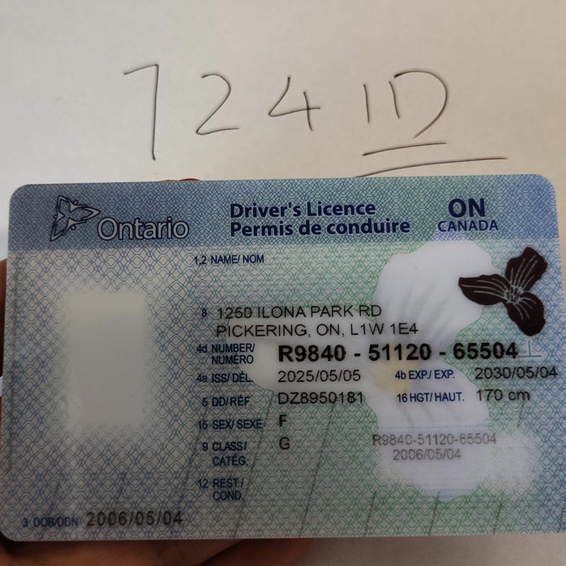 2025 Version Ontario Fake ID