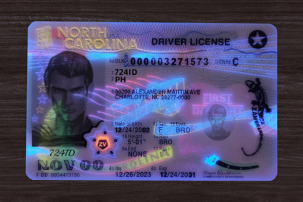 2025 Version North Carolina ID
