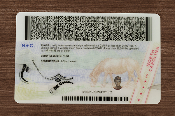 2025 Version North Carolina ID