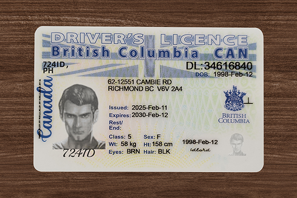 2025 Version British Columbia ID